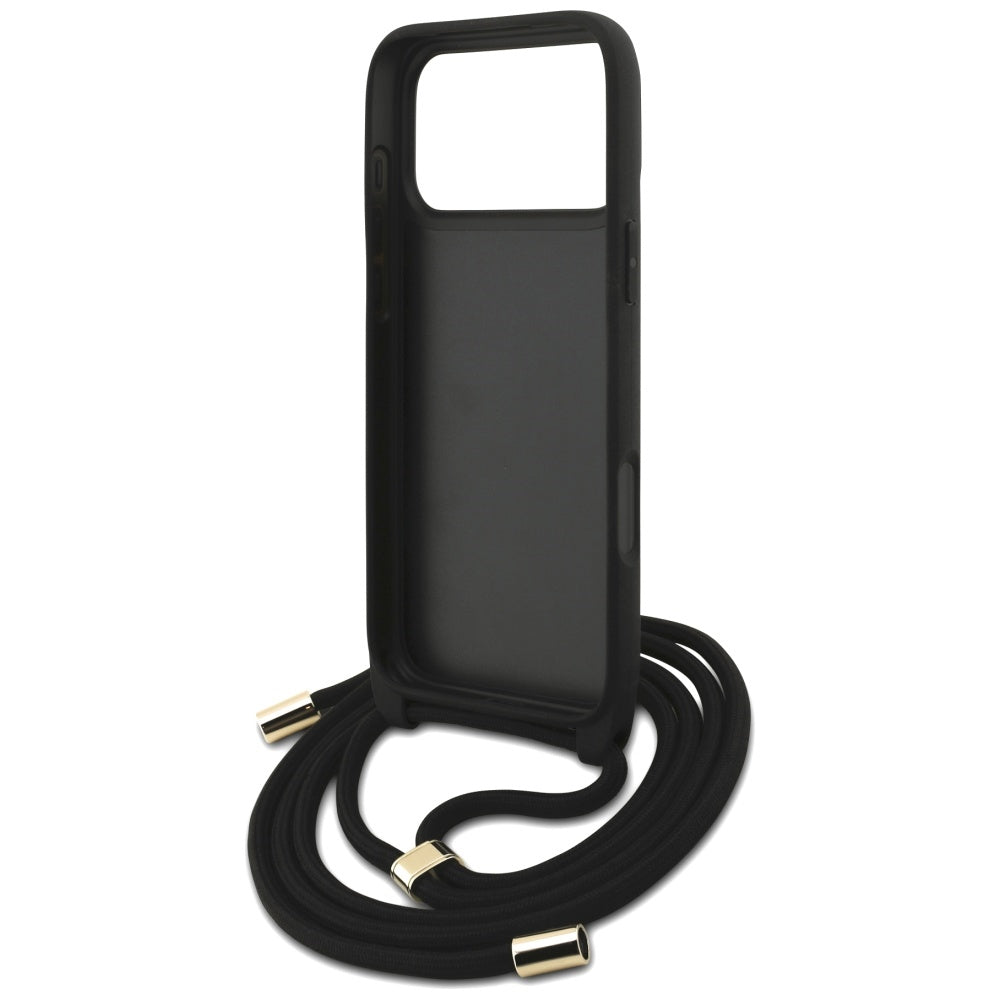 Deksel for Apple iPhone 17 Pro Max, Guess, 4G CBDY Big Logo with Cord Strap, Brun