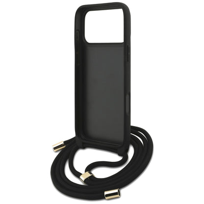 Deksel for Apple iPhone 17 Pro Max, Guess, 4G CBDY Big Logo with Cord Strap, Brun