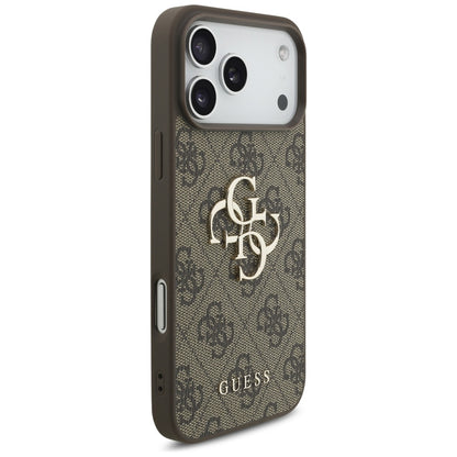 Deksel for Apple iPhone 17 Pro Max, Guess, 4G Classic Logo with Pearl Strap, Brun