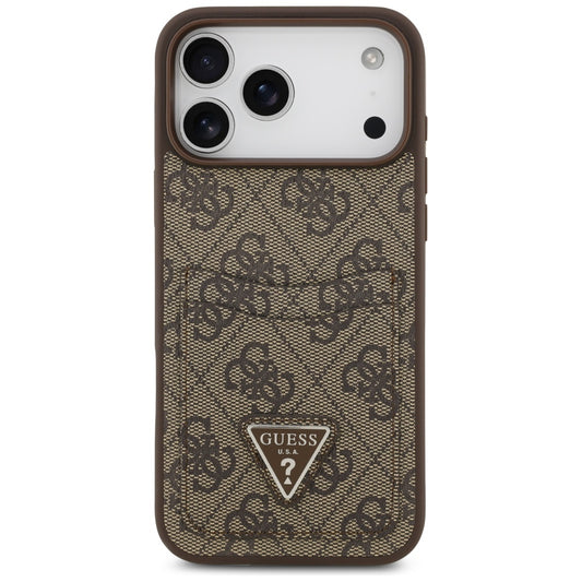 Deksel for Apple iPhone 17 Pro Max, Guess, 4G Double Card Triangle, Brun