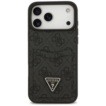 Deksel for Apple iPhone 17 Pro Max, Guess, 4G Double Card Triangle, Svart