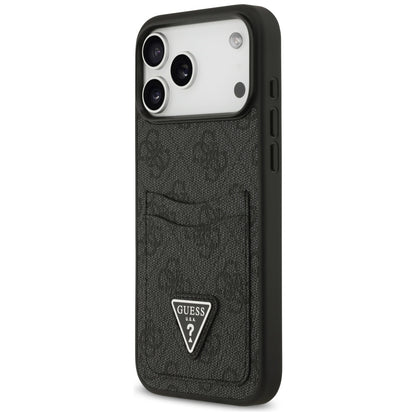 Deksel for Apple iPhone 17 Pro Max, Guess, 4G Double Card Triangle, Svart