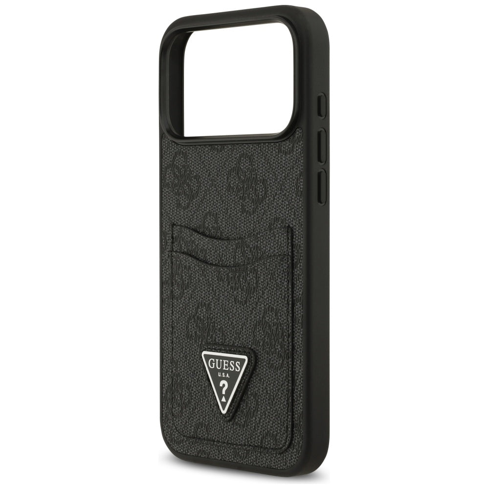 Deksel for Apple iPhone 17 Pro Max, Guess, 4G Double Card Triangle, Svart
