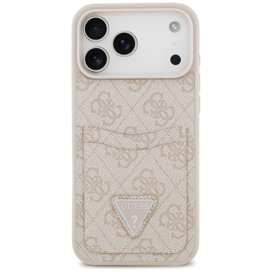 Deksel for Apple iPhone 17 Pro Max, Guess, 4G Double Card Triangle, Rosa