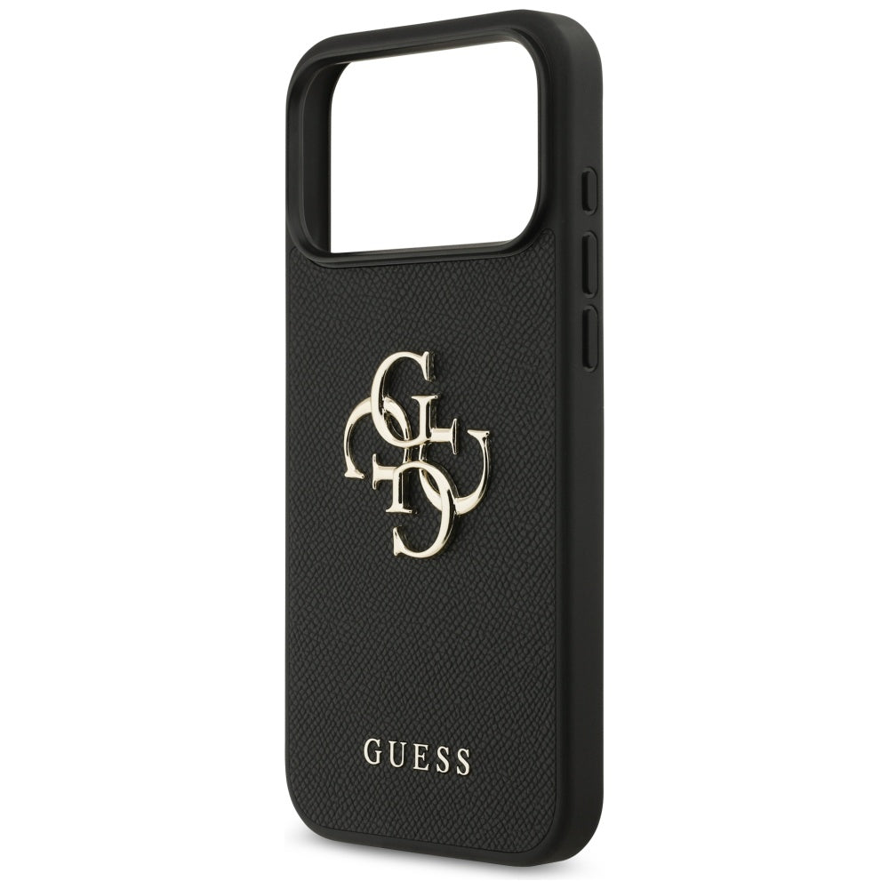 Deksel for Apple iPhone 17 Pro Max, Guess, 4G Grained Big and Classic Logo, Svart