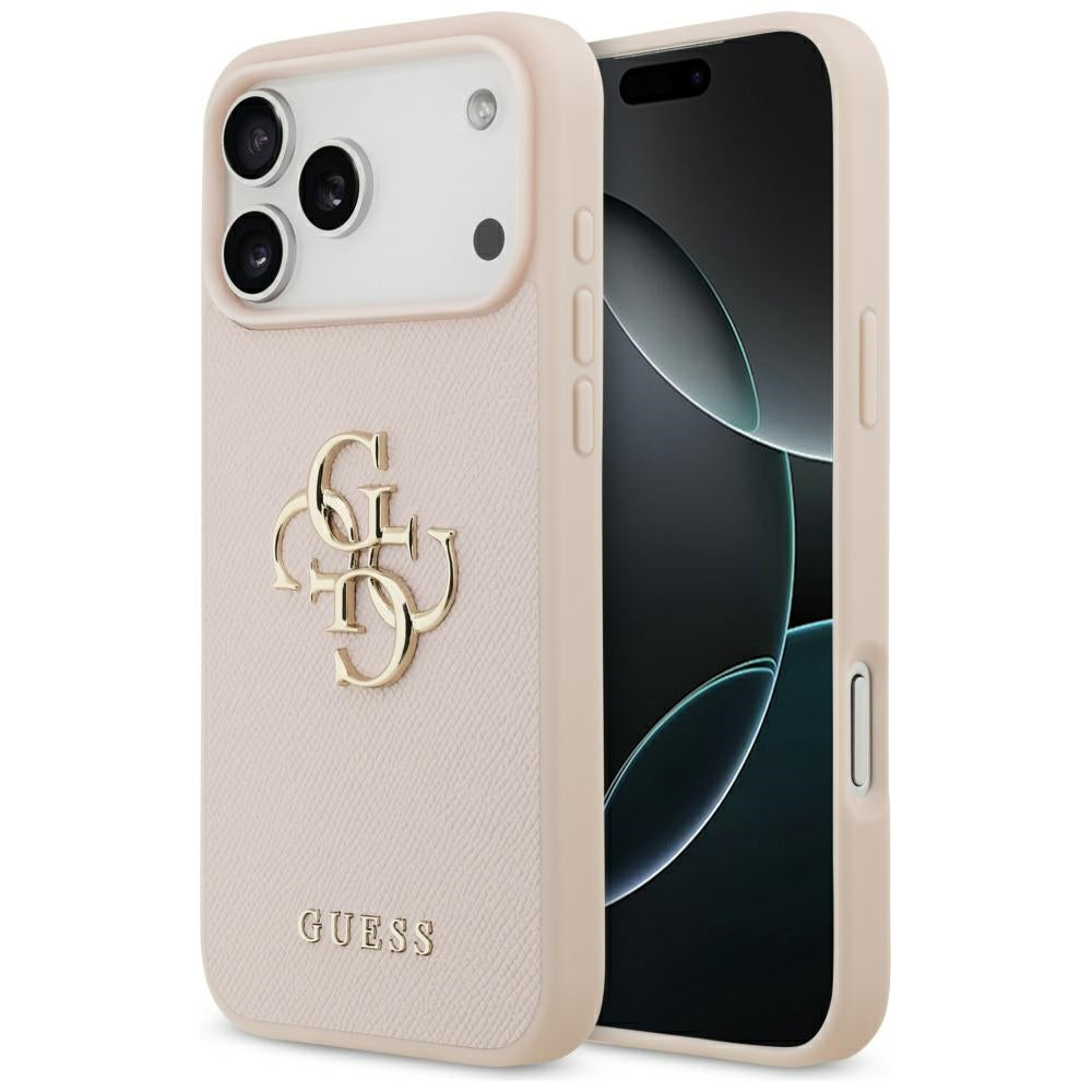 Deksel for Apple iPhone 17 Pro Max, Guess, 4G Grained Big and Classic Logo, Rosa