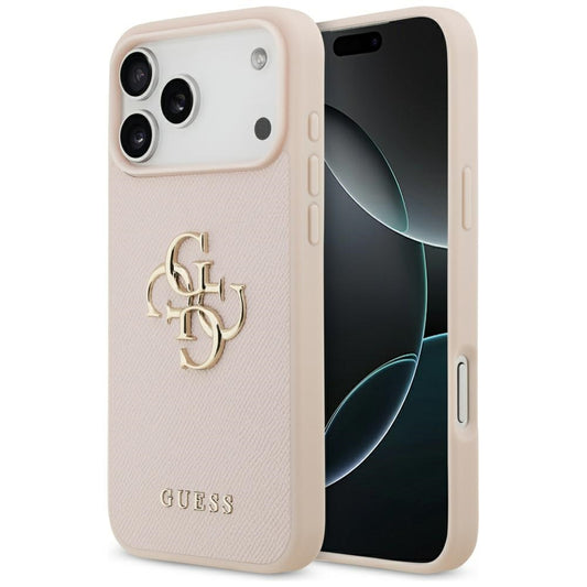 Deksel for Apple iPhone 17 Pro Max, Guess, 4G Grained Big and Classic Logo, Rosa