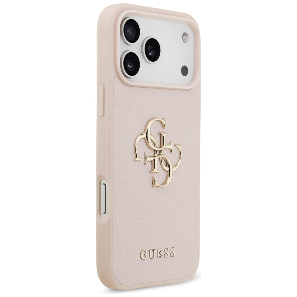Deksel for Apple iPhone 17 Pro Max, Guess, 4G Grained Big and Classic Logo, Rosa