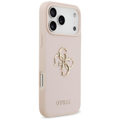 Deksel for Apple iPhone 17 Pro Max, Guess, 4G Grained Big and Classic Logo, Rosa