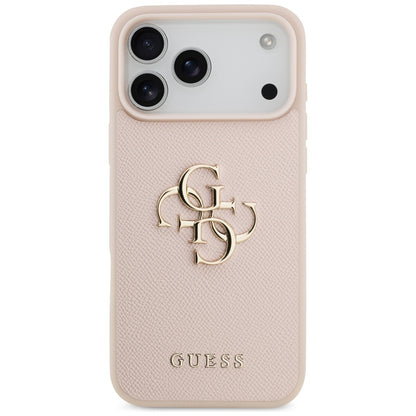 Deksel for Apple iPhone 17 Pro Max, Guess, 4G Grained Big and Classic Logo, Rosa