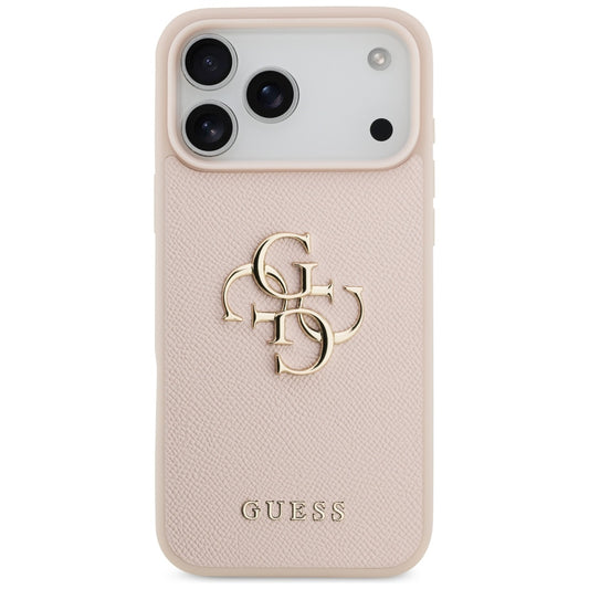 Deksel for Apple iPhone 17 Pro Max, Guess, 4G Grained Big and Classic Logo, Rosa
