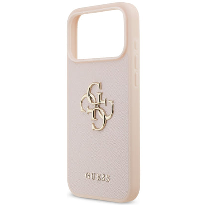 Deksel for Apple iPhone 17 Pro Max, Guess, 4G Grained Big and Classic Logo, Rosa