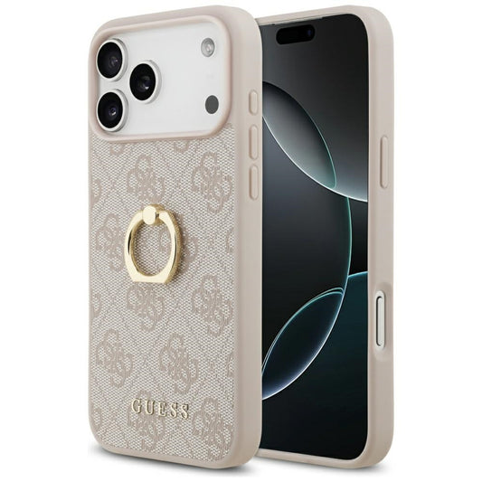 Deksel for Apple iPhone 17 Pro Max, Guess, 4G Ring Stand, Brun