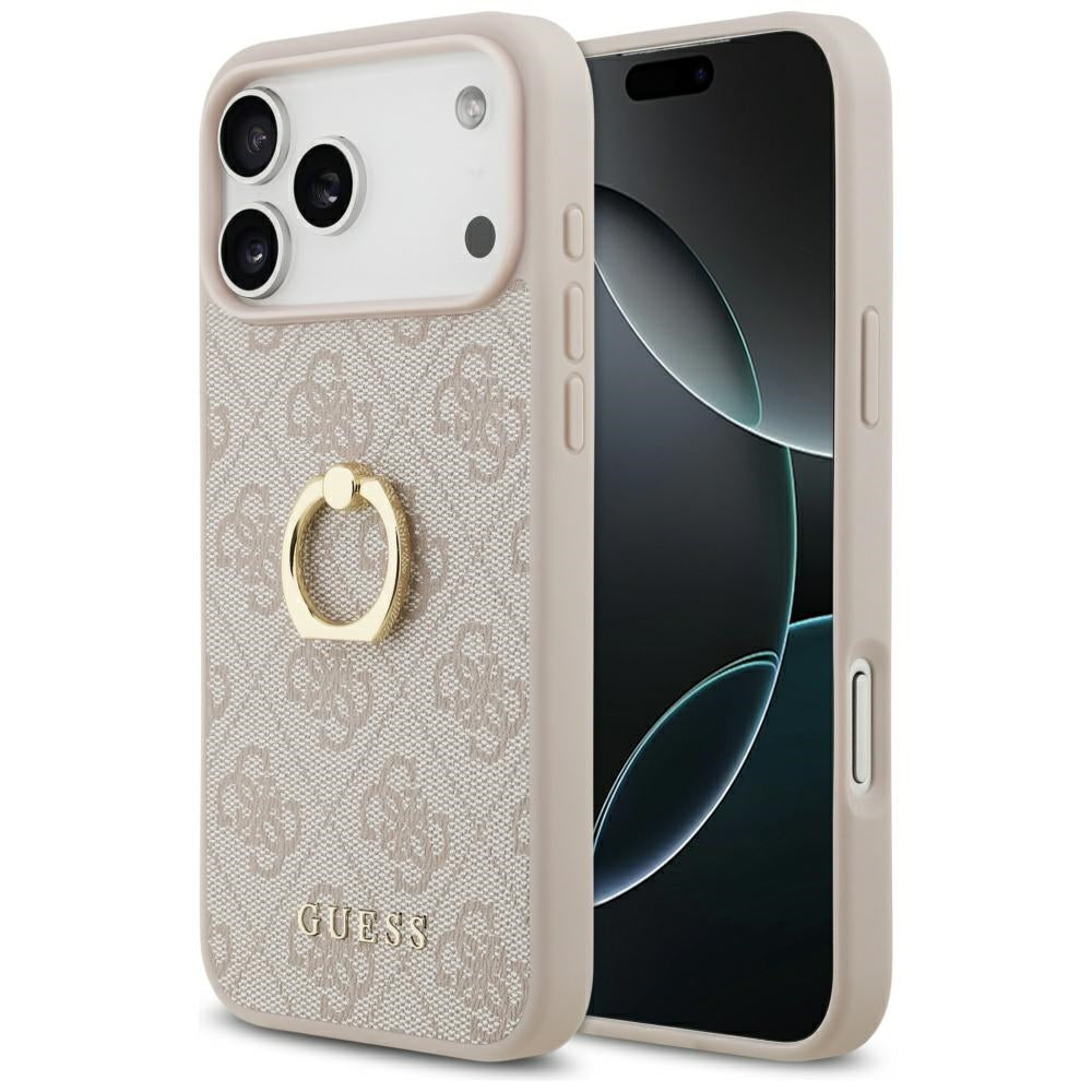 Deksel for Apple iPhone 17 Pro Max, Guess, 4G Ring Stand, Rosa