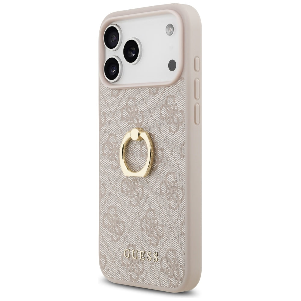 Deksel for Apple iPhone 17 Pro Max, Guess, 4G Ring Stand, Rosa