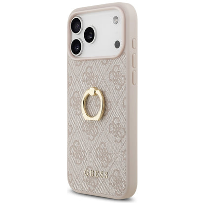 Deksel for Apple iPhone 17 Pro Max, Guess, 4G Ring Stand, Rosa