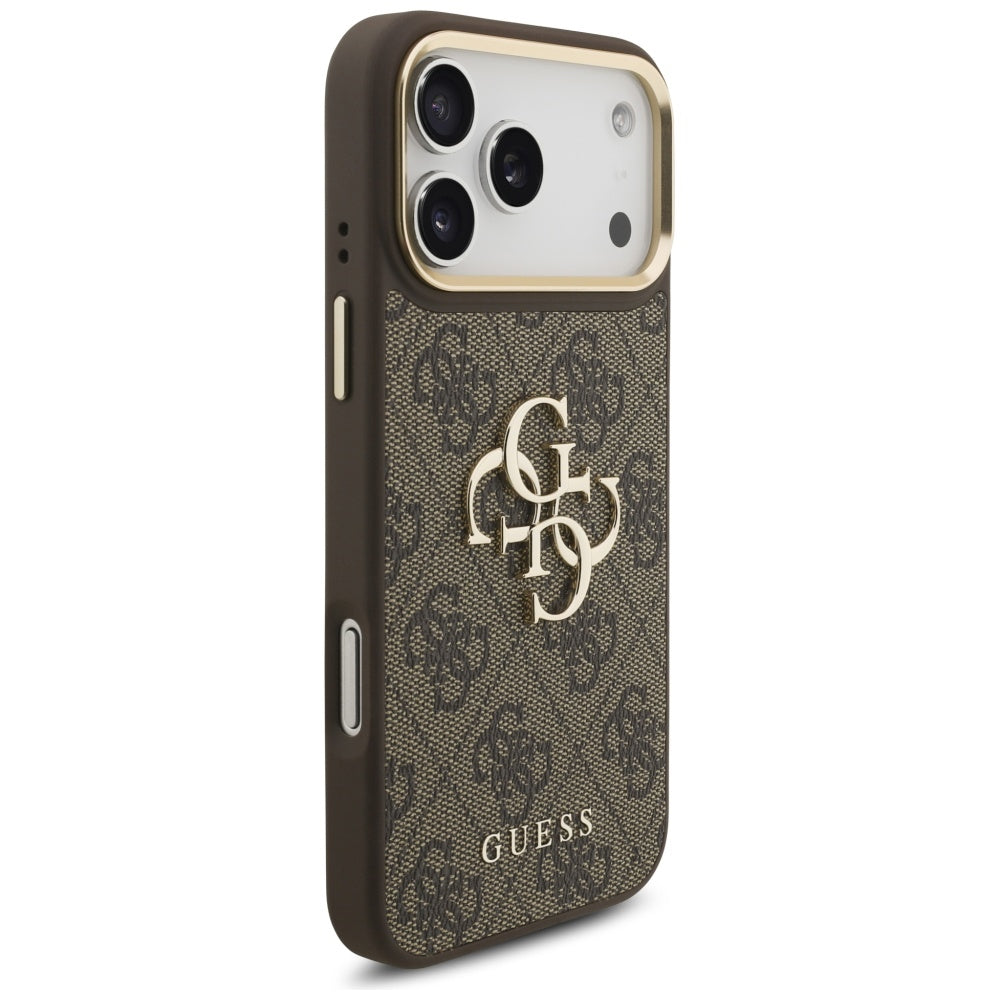 Deksel for Apple iPhone 17 Pro Max, Guess, Big 4G Classic Logo with Big Strap, Brun