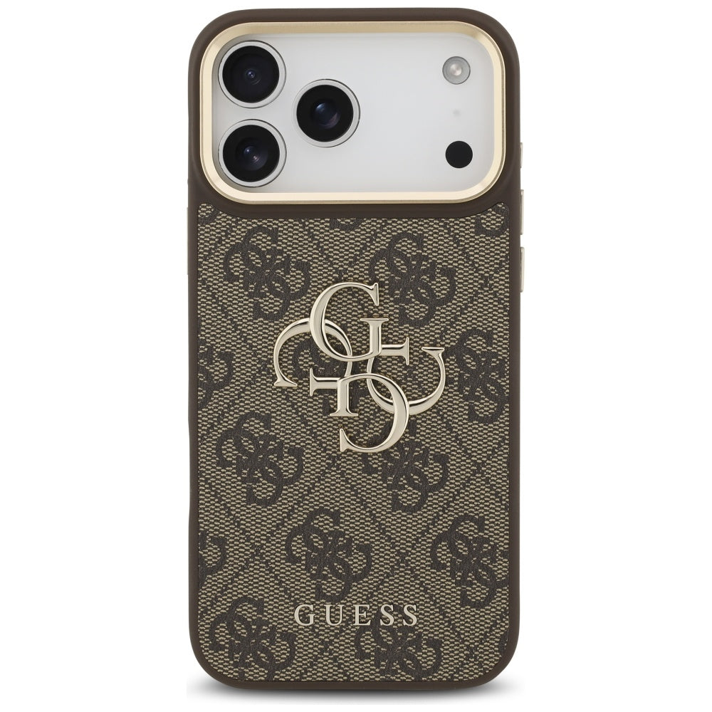 Deksel for Apple iPhone 17 Pro Max, Guess, Big 4G Classic Logo with Big Strap, Brun