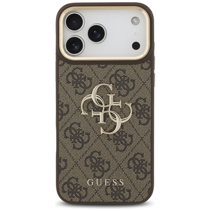 Deksel for Apple iPhone 17 Pro Max, Guess, Big 4G Classic Logo with Big Strap, Brun