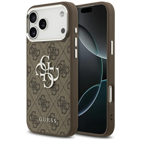Deksel for Apple iPhone 17 Pro Max, Guess, Big 4G Logo Classic, Brun Sølv