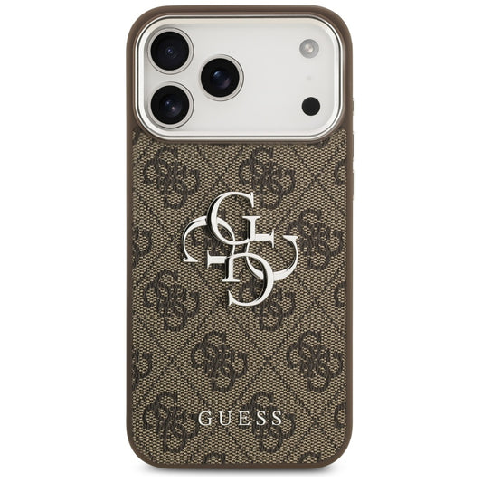 Deksel for Apple iPhone 17 Pro Max, Guess, Big 4G Logo Classic, Brun Sølv