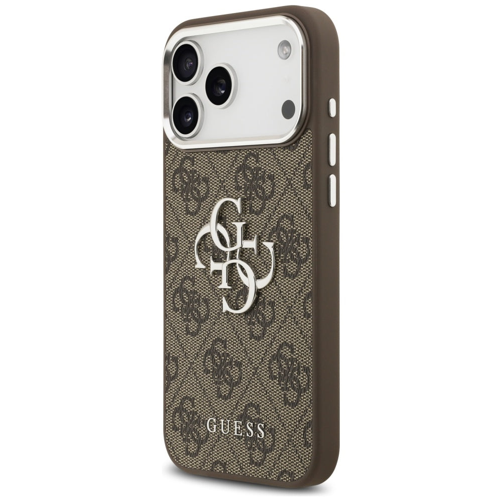 Deksel for Apple iPhone 17 Pro Max, Guess, Big 4G Logo Classic, Brun Sølv