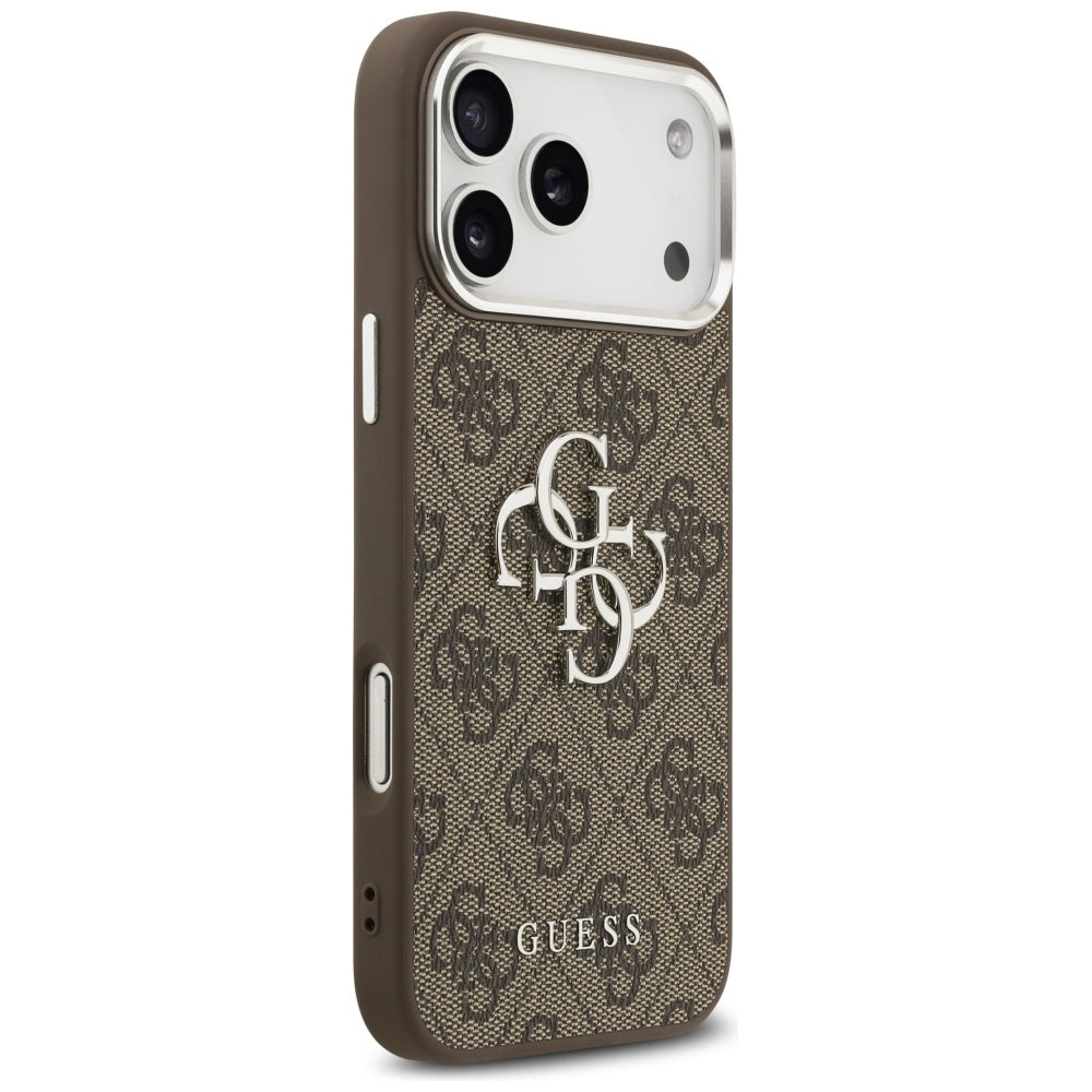 Deksel for Apple iPhone 17 Pro Max, Guess, Big 4G Logo Classic, Brun Sølv