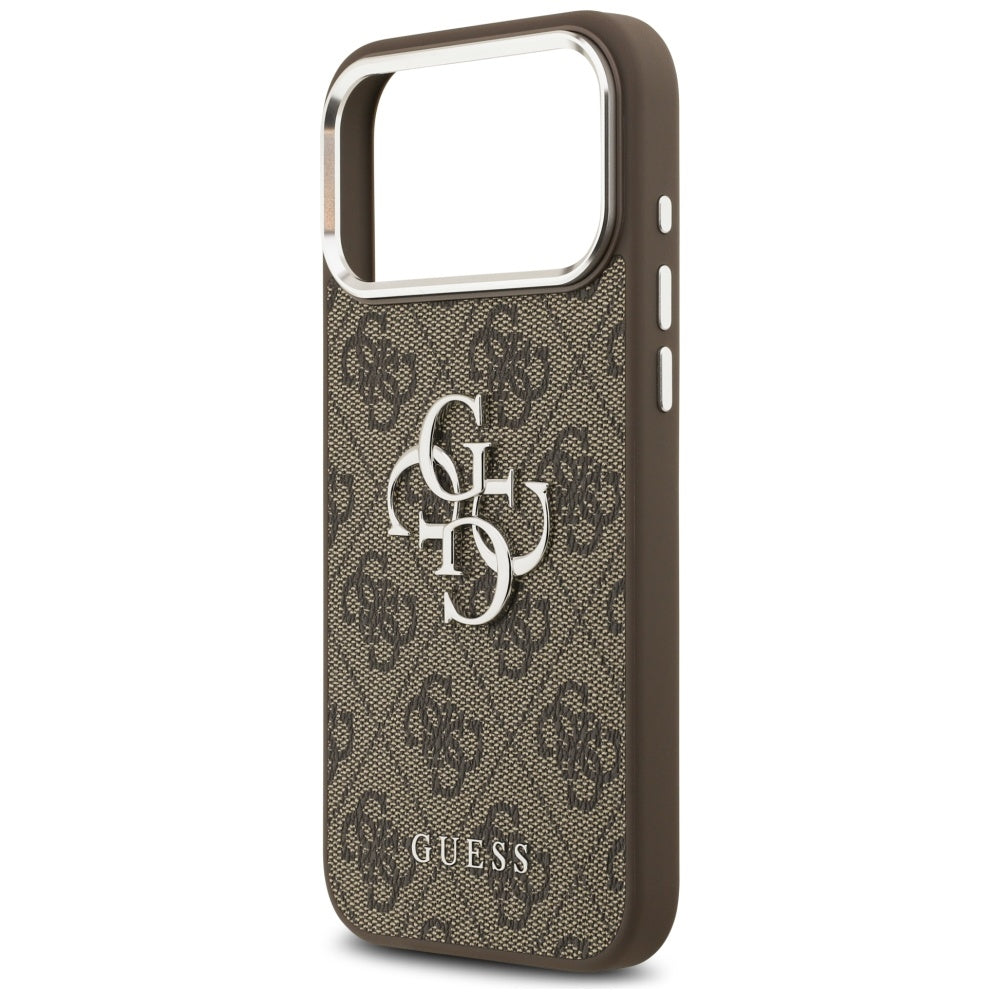 Deksel for Apple iPhone 17 Pro Max, Guess, Big 4G Logo Classic, Brun Sølv