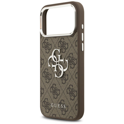 Deksel for Apple iPhone 17 Pro Max, Guess, Big 4G Logo Classic, Brun Sølv