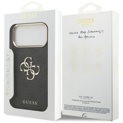 Deksel for Apple iPhone 17 Pro Max, Guess, Big 4G Logo Classic, Svart Gull