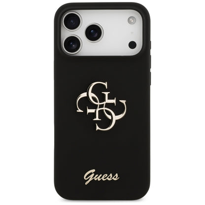 Deksel for Apple iPhone 17 Pro Max, Guess, Big 4G Script, Svart