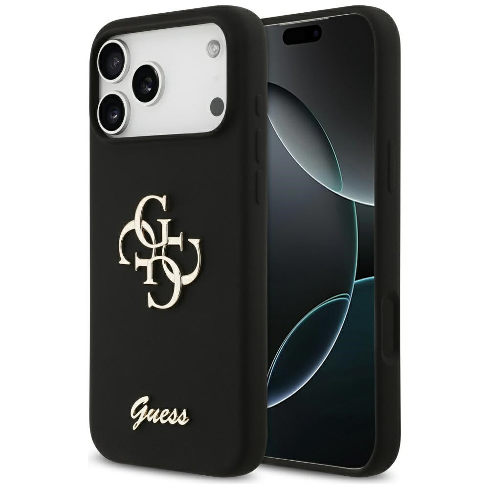 Deksel for Apple iPhone 17 Pro Max, Guess, Big 4G Script, Svart