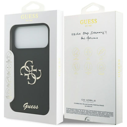 Deksel for Apple iPhone 17 Pro Max, Guess, Big 4G Script, Svart