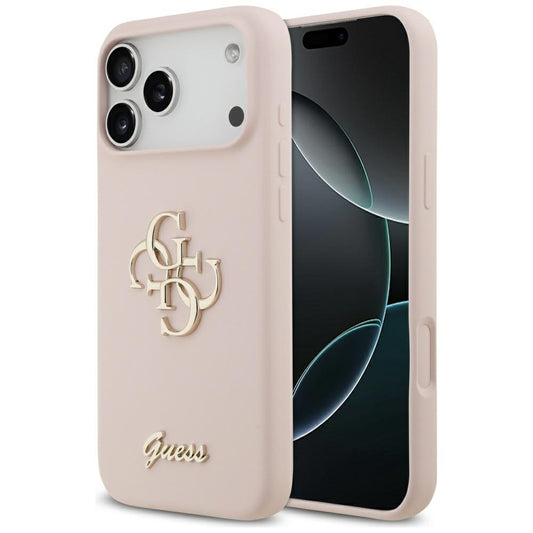 Deksel for Apple iPhone 17 Pro Max, Guess, Big 4G Script, Lys Rosa