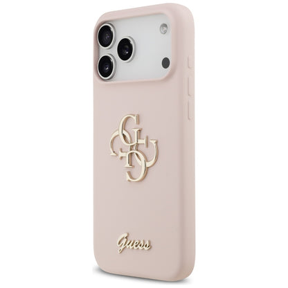 Deksel for Apple iPhone 17 Pro Max, Guess, Big 4G Script, Lys Rosa