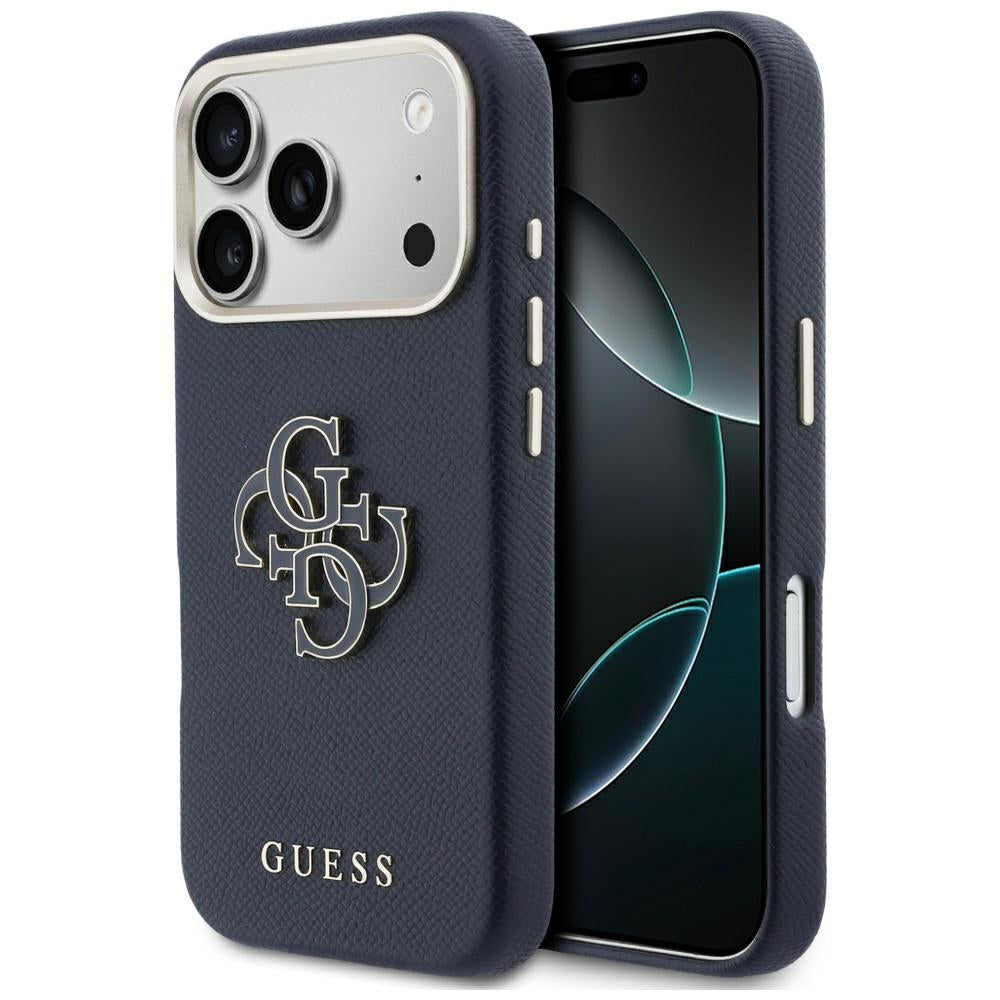 Deksel for Apple iPhone 17 Pro Max, Guess, Resin Logo, Blå