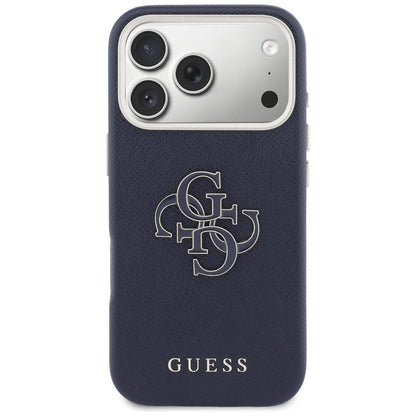 Deksel for Apple iPhone 17 Pro Max, Guess, Resin Logo, Blå