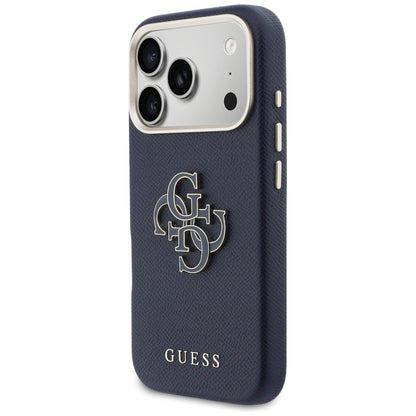 Deksel for Apple iPhone 17 Pro Max, Guess, Resin Logo, Blå