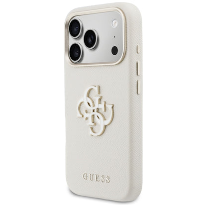 Deksel for Apple iPhone 17 Pro Max, Guess, Resin Logo, Beige