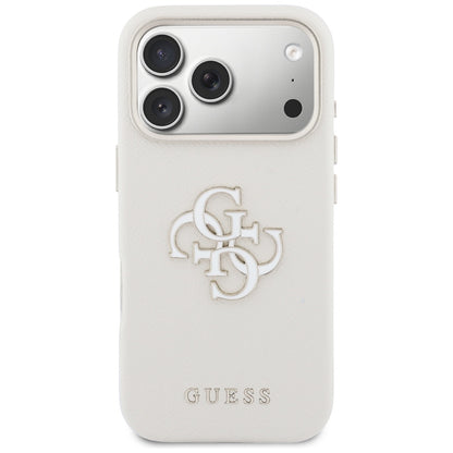 Deksel for Apple iPhone 17 Pro Max, Guess, Resin Logo, Beige