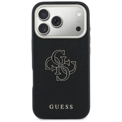 Deksel for Apple iPhone 17 Pro Max, Guess, Resin Logo, Svart