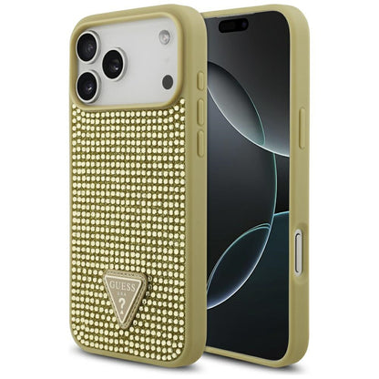 Deksel for Apple iPhone 17 Pro Max, Guess, Rhinestone Triangle Logo, Gull