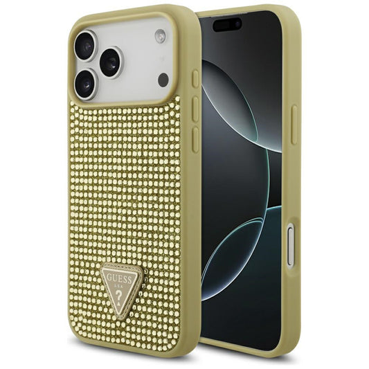 Deksel for Apple iPhone 17 Pro Max, Guess, Rhinestone Triangle Logo, Gull