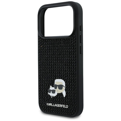 Deksel for Apple iPhone 17 Pro Max, Karl Lagerfeld, Rhinestone Karl & Choupette Pins, Svart