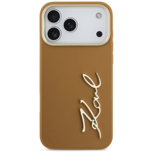 Deksel for Apple iPhone 17 Pro Max, Karl Lagerfeld, Script Logo, Brun