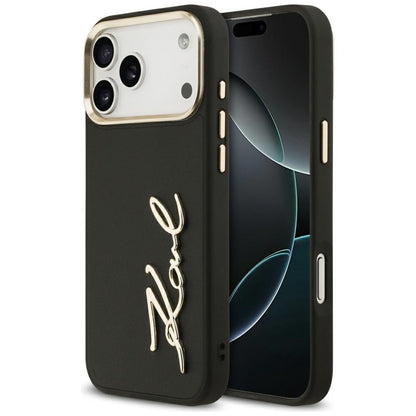 Deksel for Apple iPhone 17 Pro Max, Karl Lagerfeld, Script Logo, Svart