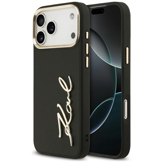 Deksel for Apple iPhone 17 Pro Max, Karl Lagerfeld, Script Logo, Svart
