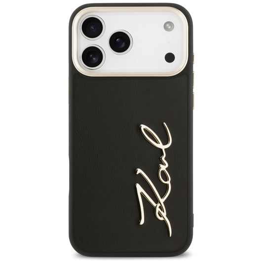 Deksel for Apple iPhone 17 Pro Max, Karl Lagerfeld, Script Logo, Svart