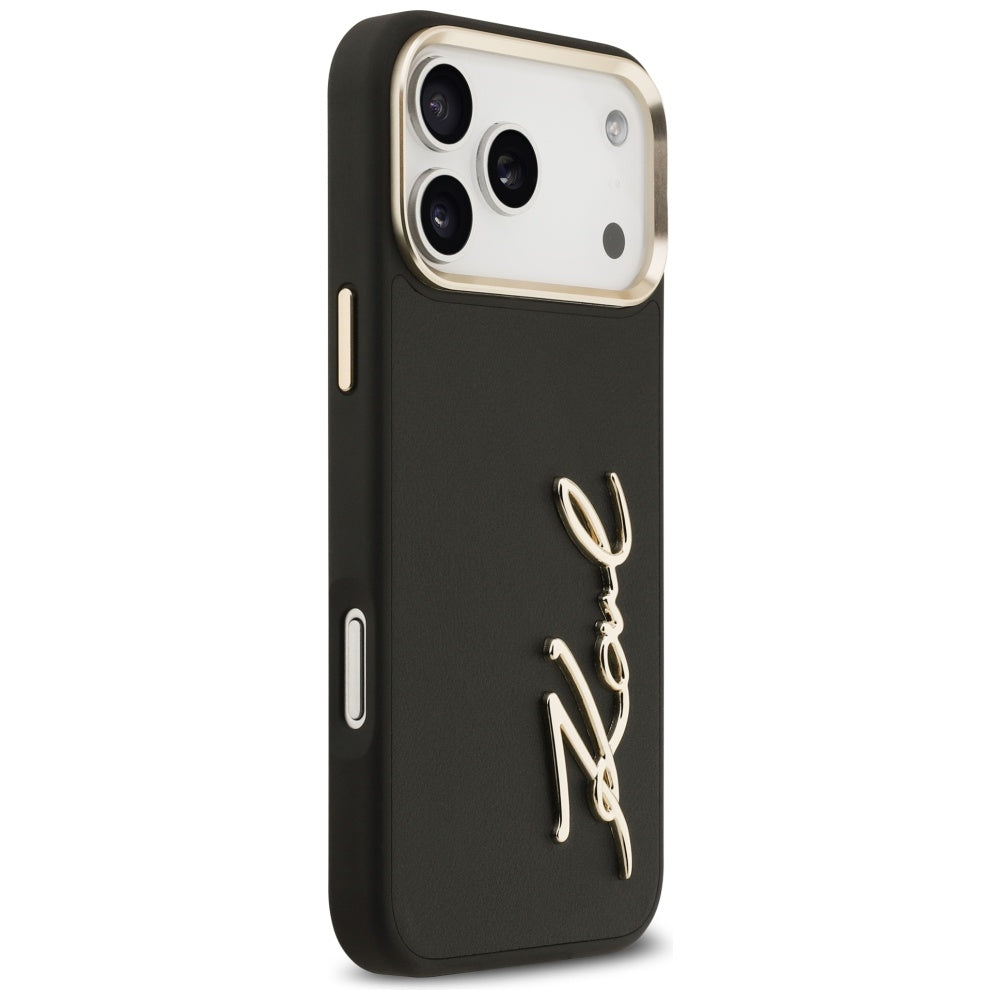 Deksel for Apple iPhone 17 Pro Max, Karl Lagerfeld, Script Logo, Svart