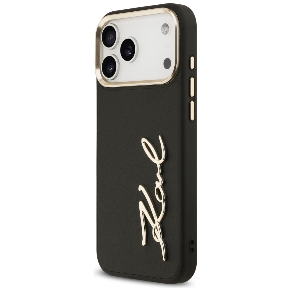Deksel for Apple iPhone 17 Pro Max, Karl Lagerfeld, Script Logo, Svart